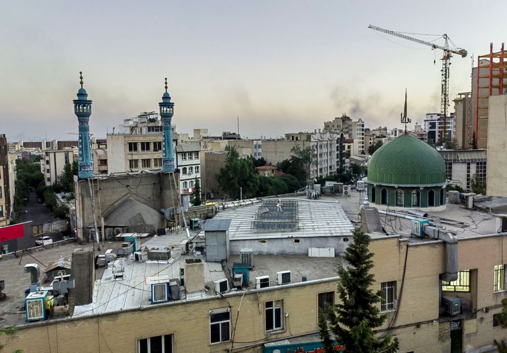 Mobile phone photo shows smoke rising in Tehran, Iran (17 June 2025)